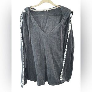 Victoria's Secret Charcoal V-Neck Hooded Sweatshirt